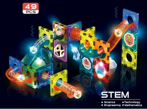 磁気ビルディングブロック音楽Educativo赤ちゃんおもちゃ子供用インクレディブルライト49個2歳用