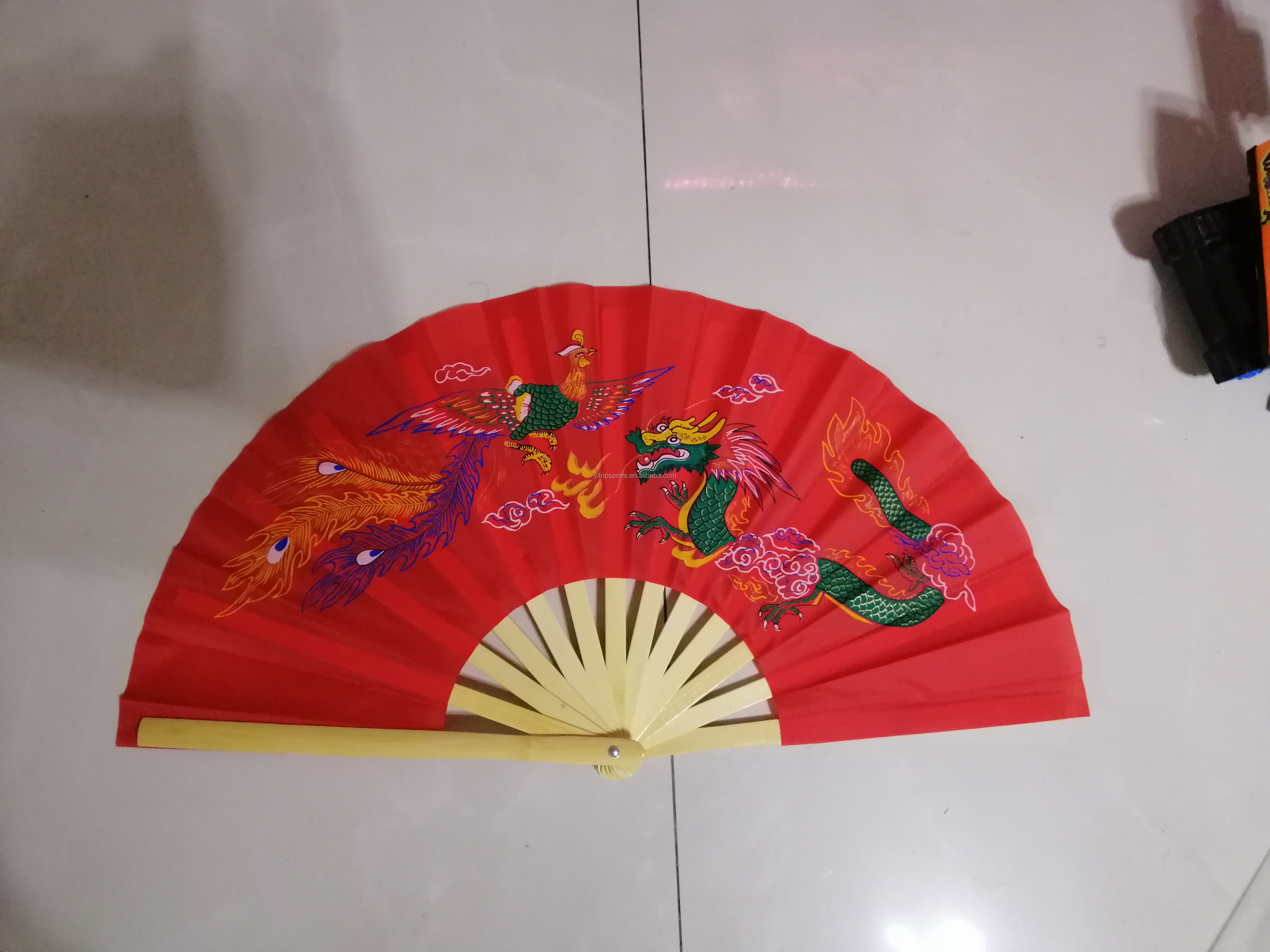 Red with dragon and phoenix