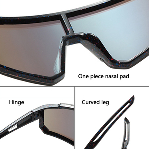 Kacamata hitam bantalan hidung anak laki-laki dan perempuan, kacamata hitam olahraga desainer merek mewah bersepeda satu bagian Punk modis grosir untuk anak-anak - Product Image 4