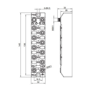 Módulo de bus multiprotocolo de interfaz M8 8DI/DO configuración adaptativa NPN 007EA3