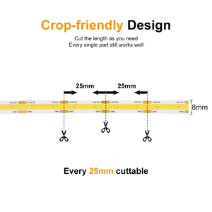 Esann nhà sản xuất mật độ cao 10 wát/mét 3000K 4000K 6000K 320LED/480LED/528LED COB <span class=keywords><strong>LED</strong></span> Strip 12V 8mm COB <span class=keywords><strong>LED</strong></span> Strip Lights - Product Image 2