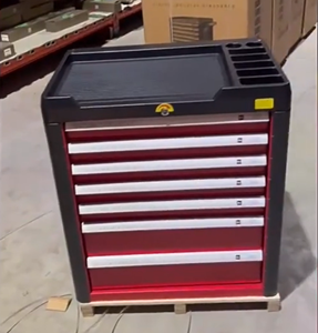 汽车修理可锁定的七抽屉红色工具柜，带五个手动工具组，用于车库存放 - Product Image 6