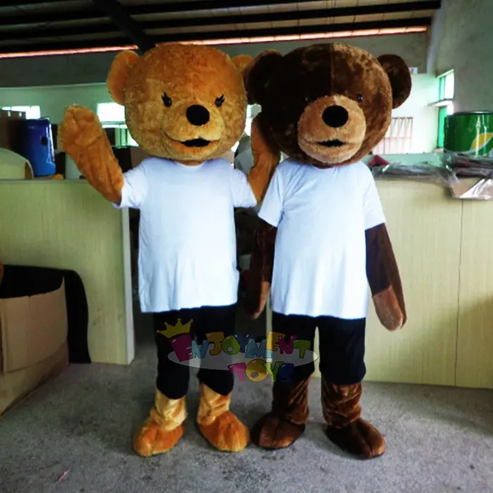 Mascotte dell'orsacchiotto marrone ambulante di alta qualità in gigante a grandezza naturale adatta a tutti gli adulti costume della mascotte dell'orso grasso per la festa