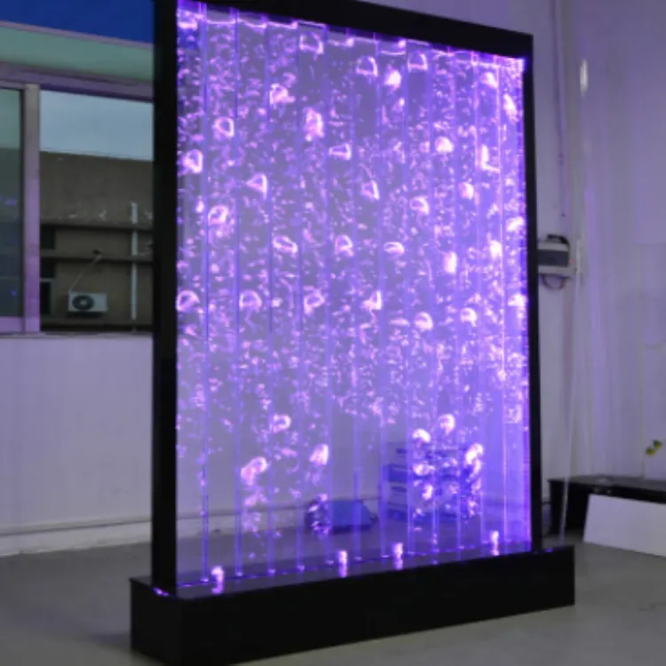 الاكريليك شاشة المياه حائط ساتر لوحة تتدفق المياه فقاعة الأسماك خزان ماء الشرفة RGB اللون جدار الشاشة