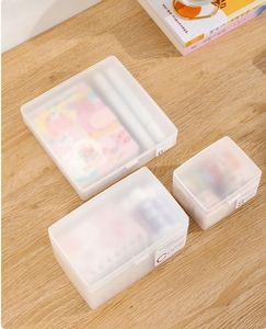 デスクトップ透明プラスチック小型正方形収納ボックス多機能ポータブル名刺整理ボックス - Product Image 6