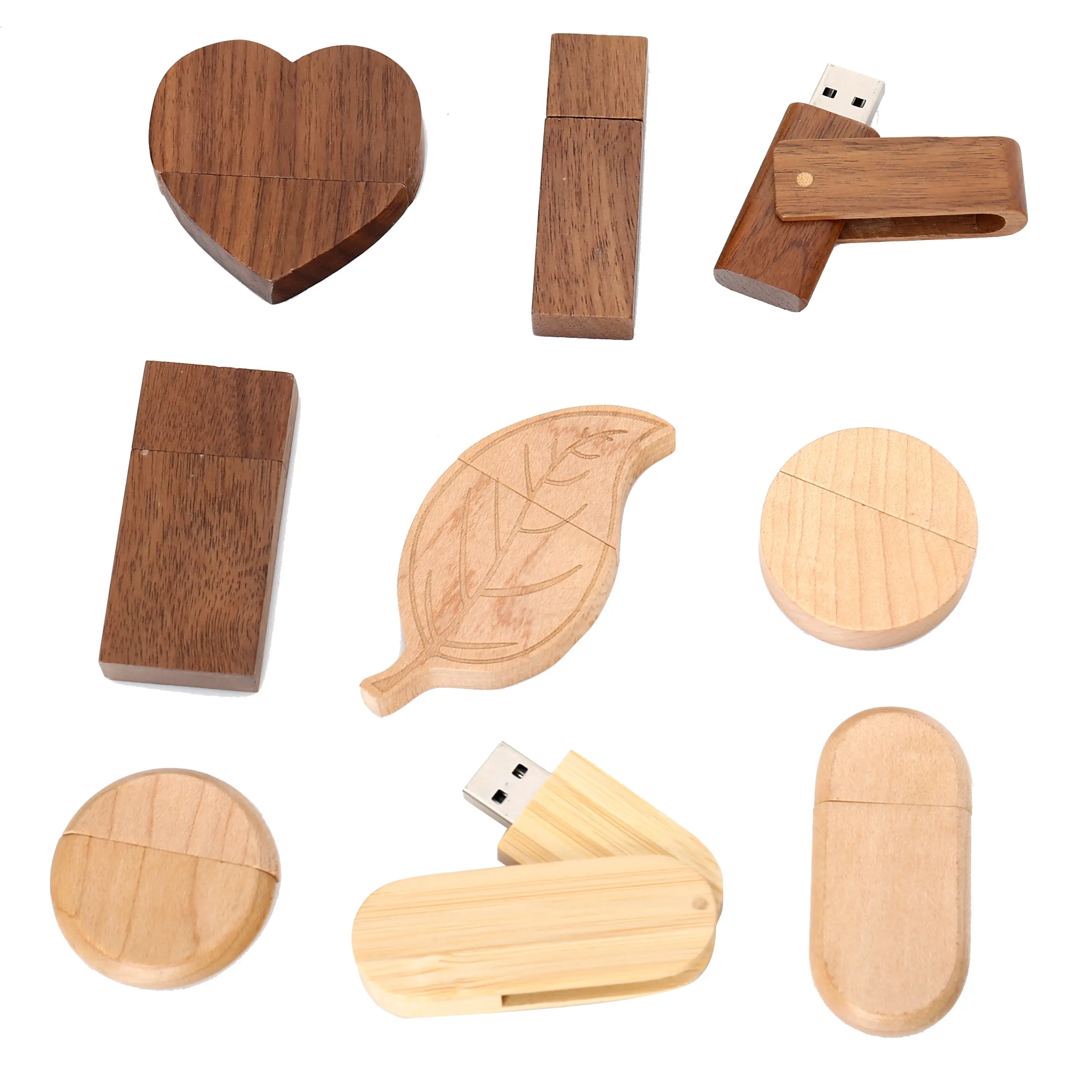 Unidad Flash USB de madera para bodas, Pen Drive 2,0, 3,0, 16, 32, 64gb, para invitados de fotografía