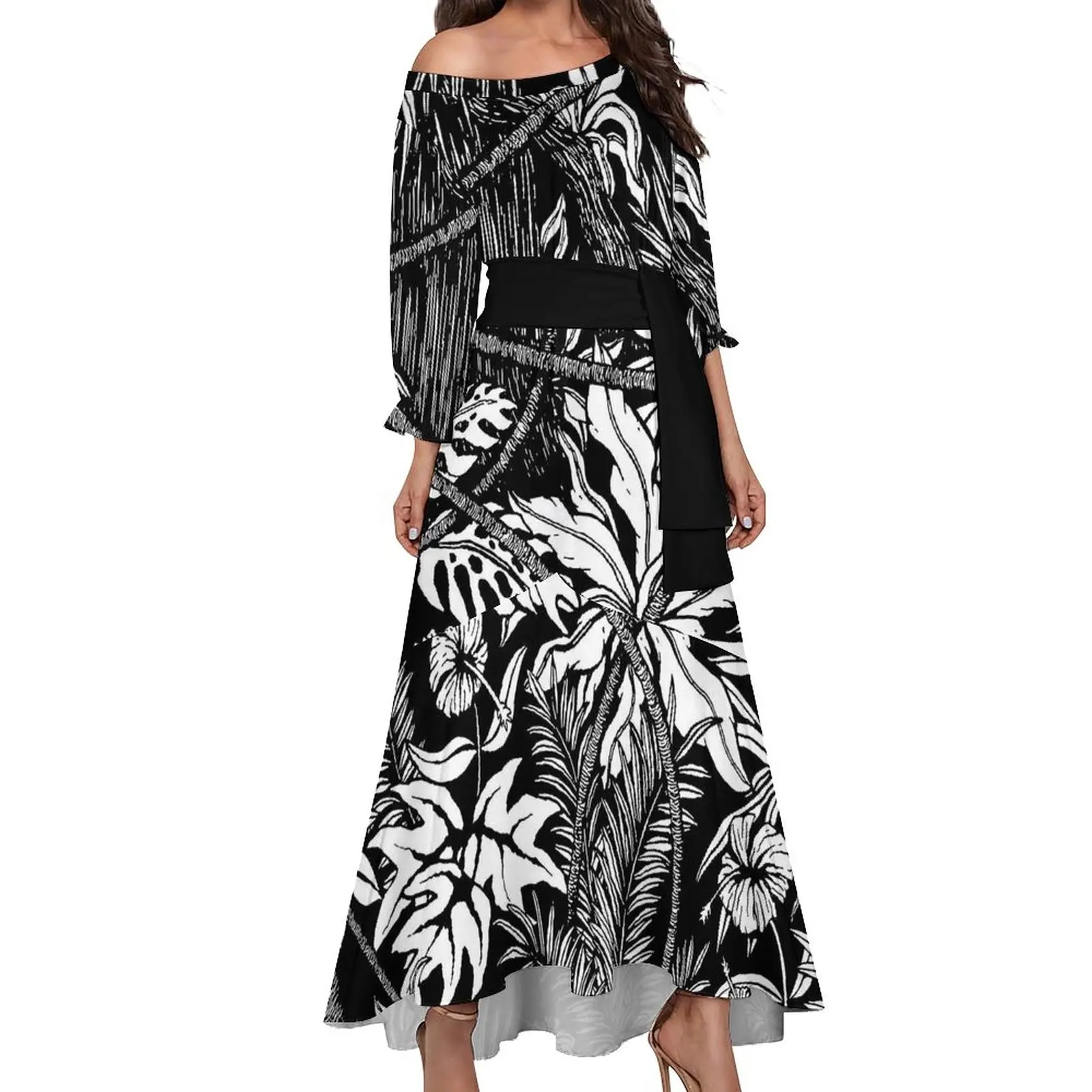 Samoan Tribal Design donna abiti quotidiani stampa polinesiana abbigliamento Plus Size vestito femminile moda Maxi vestito floreale
