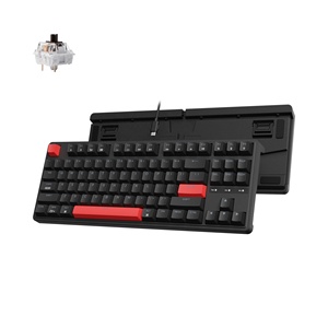 Mini Teclado mecánico para juegos programable de 87 teclas, montaje de junta retroiluminada con LED rojo, tableta de ordenador con cable, soporte inalámbrico ruso - Product Image 1