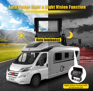 Cámara de marcha atrás para coche, sistema de aparcamiento de visión nocturna para camión, kit de monitor ahd dividido con pantalla lcd, 1080p, de fábrica, 4 canales - Product Image 4