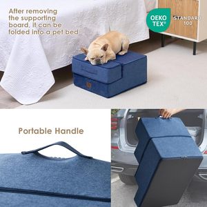 Küçük köpekler için köpek merdiven adım evcil hayvanlar için kaymaz alt katlanır köpek adımları ile kanepe için Pet merdiven - Product Image 4