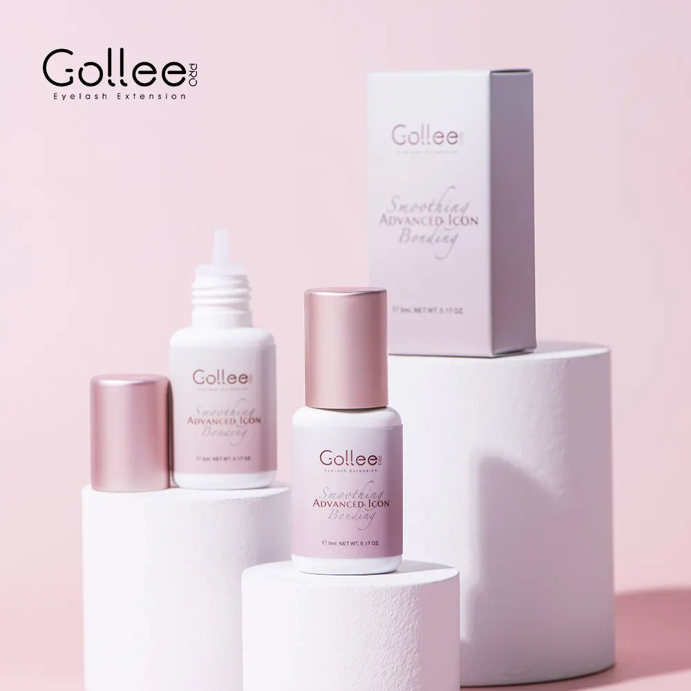 Gollee corée colle rose résistant à l'huile séchage rapide professionnel colle Extra forte pour la meilleure colle d'extension de cils de marque privée