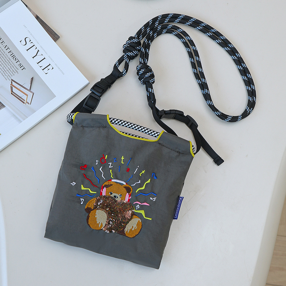Dark gray music bear-mini style-bag only
