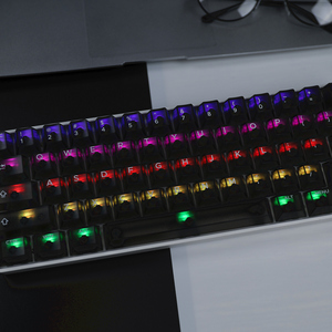 HZGAMER 108keys Black Transparent White Print Keycap Set, Original <strong>Computer</strong> Mechanical <strong>Keyboard</strong> CHERRY OEM Profile Keycaps - Product Image 5