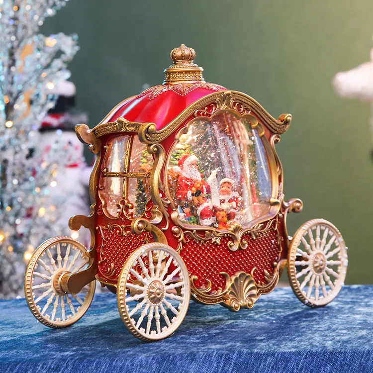 Customized Christmas Palace Car Led Lanterns Wholesale Exquisite Water Snow Globe Lantern