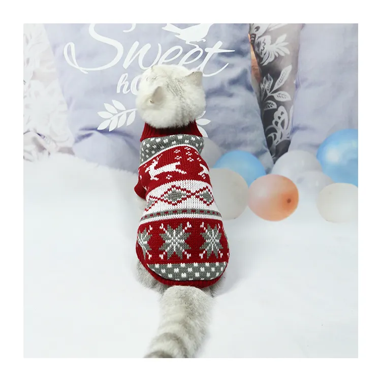 Maychan thời trang nhiều màu mùa đông chó mèo quần áo, dễ thương giáng sinh Mùa đông ấm áp Thoải mái Quần áo thú cưng Áo len chó