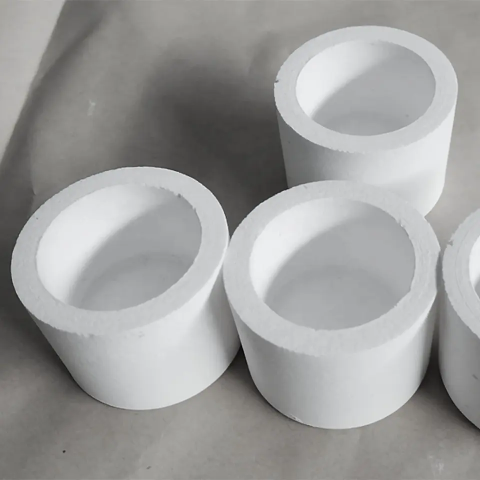 99% fused silica quartz ceramic cylindrical crucible casting cup melting metal using