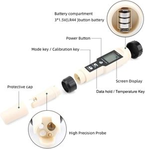 High Quality <strong>4</strong> <strong>in</strong> <strong>1</strong> Ph/orp/h2/temp Meter Digital Hydrogen Tester With Atc for Water Tester - Product Image 3