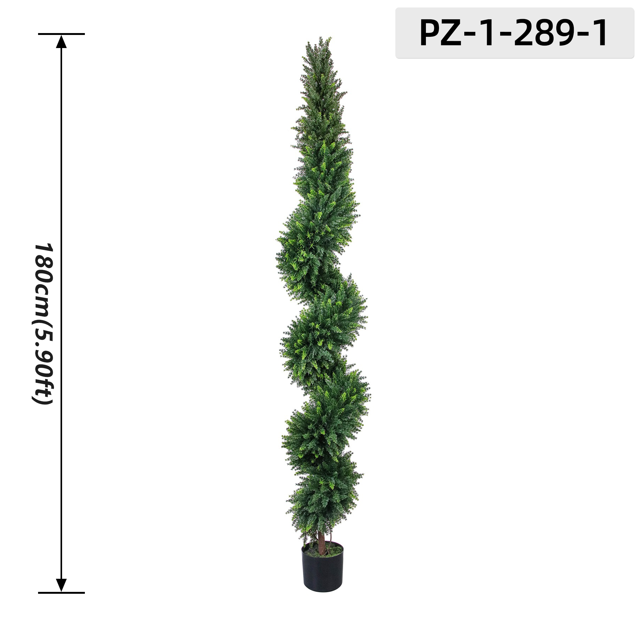 Green Artificial Spiral Cypress Topiary Tree (180cm/5.90ft)