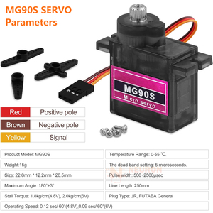 Mgrc Servo 180 derece 9G mikro Motor Metal dişli Motor kiti RC araba Robot helikopter Mini servolar için - Product Image 4