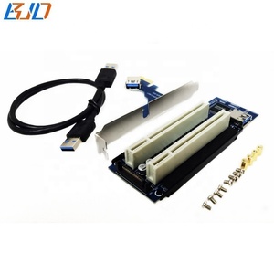 用于声音/税控/捕获/语音/串行和并行卡的双2 <span class=keywords><strong>PCI</strong></span>插槽至<span class=keywords><strong>PCI</strong></span>-E 1X适配器扩展提升卡