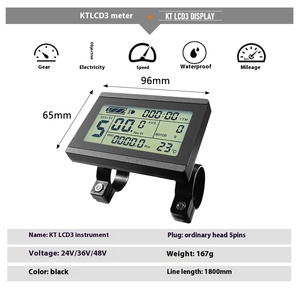 Kit de motor de cubo de tracción trasera de 48V y 500W para bicicleta eléctrica, vehículo asistido por litio modificado con controlador de instrumentos LCD3 - Product Image 3
