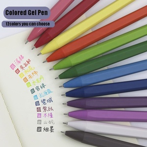 批发0.5毫米可伸缩塑料彩色中性笔12色色标中性笔，带定制标志 - Product Image 1
