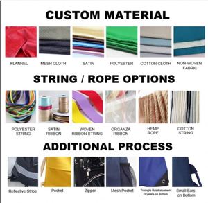 Drawstring Bags With Custom Printed Logo Promotional Draw <strong>String</strong> Flat Bottom Merchandising Personalizado Publicitario - Product Image 5