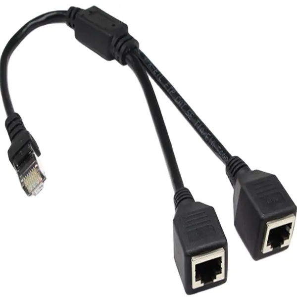 كابل محول Y سبيليتر شبكة إيثرنت تمديد كابل OEM Cat 5e Cat8 شبكة كابل RJ45 ذكر إلى ثنائي أنثى 20م