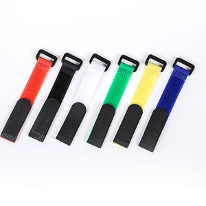 Correas de cincha de poliéster 100% de 20cm, bridas para cables, correa de gancho y bucle ajustable, Color personalizado, longitud, ancho, hebilla, forma de corte - Product Image 5
