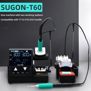 Estación de soldadura dual SUGON T60 Estación de reparación de soldadura doble 115 210 245 Puntas de soldador Mango BGA PCB SMD Herramientas de reparación