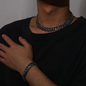 ההיפ הופ באיכות גבוהה moissanite joissanite joissanite זהב 925 כסף סטרלינג שרשרת קישור הקובייה mens