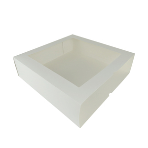 White Cardboard Treat <strong>Box</strong> Flat Packed Drawer <strong>Box</strong> <strong>Display</strong> <strong>Window</strong> <strong>Rectangle</strong> Gift <strong>Box</strong> with clear Lid - Product Image 2