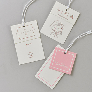 Clothing Hangtag Wholesale <strong>Custom</strong> Price Name Logo Print Paper Cardboard Hang <strong>Tag</strong> with Cotton <strong>String</strong> Garment Accessories - Product Image 1