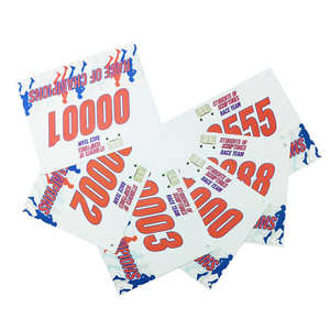 Mới nhất Tyvek giấy bóng đá đua số racebibs số biểu tượng tùy chỉnh đầy đủ màu sắc in ấn Marathon không thấm nước - Product Image 4