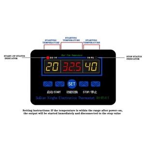 Controlador de temperatura Digital LED, termostato inteligente con interruptor de 110V, 220V, 10A, regulador de temperatura, CC de 12V, XH-W1411 - Product Image 2