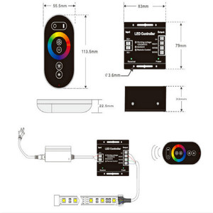 WS2811 LED koşu işık kontrolörü 2.4G RF dokunmatik uzaktan kumanda ile LED piksel SPI denetleyici WS2812B ile uyumlu - Product Image 4