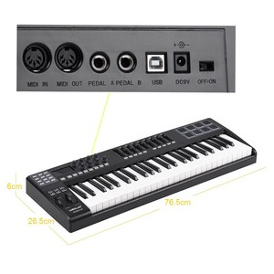 Worrde PANDA49便携式49键USB MIDI键盘控制器8 RGB彩色背光垫，带USB电缆 - Product Image 6