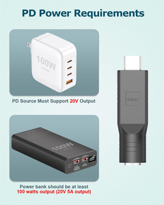 For Starlink Mini Cable Adapter DC to USB Type C Converter <strong>Input</strong> 20V Power Adapter Work with 100W PD <strong>Source</strong> Black - Product Image 5