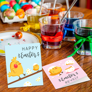 HK021 paskalya parti davetiyesi renkli Bunny yumurta civciv baskılı zarf ile 24 adet kağıt tebrik kartları - Product Image 5