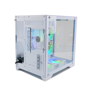 MANMU OEM Blanco Gamer Desktop Computer Case Matx PC Case Aleación de aluminio Vidrio templado Torre media para Mac PC ATX Systems Stock - Product Image 6