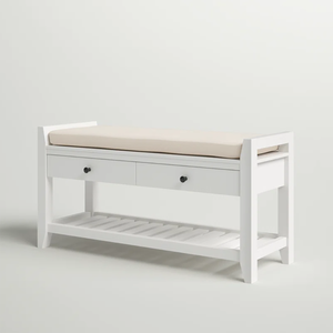 Yüksek kaliteli giriş yolu ayakkabı dolabı yastıklı depolamalı tabure ile iki çekmeceli - Product Image 5