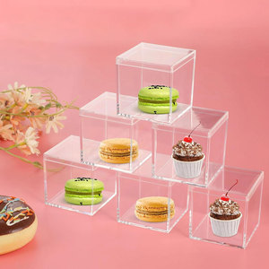 Contenedores de almacenamiento transparentes personalizados, cubos cuadrados, pequeña caja con bisagras de plexiglás - Product Image 4
