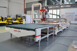 Pannello di legno linea di produzione di nidificazione macchina cnc con caricamento automatico tavolo di scarico router per mobili mobile