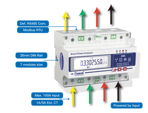 SDE600 16A High Accuracy Energy Meter <strong>RS485</strong> Ct &amp; Direct <strong>Input</strong> Three Phase Three Wire 16A Dc Energy Meter Smart - Product Image 2