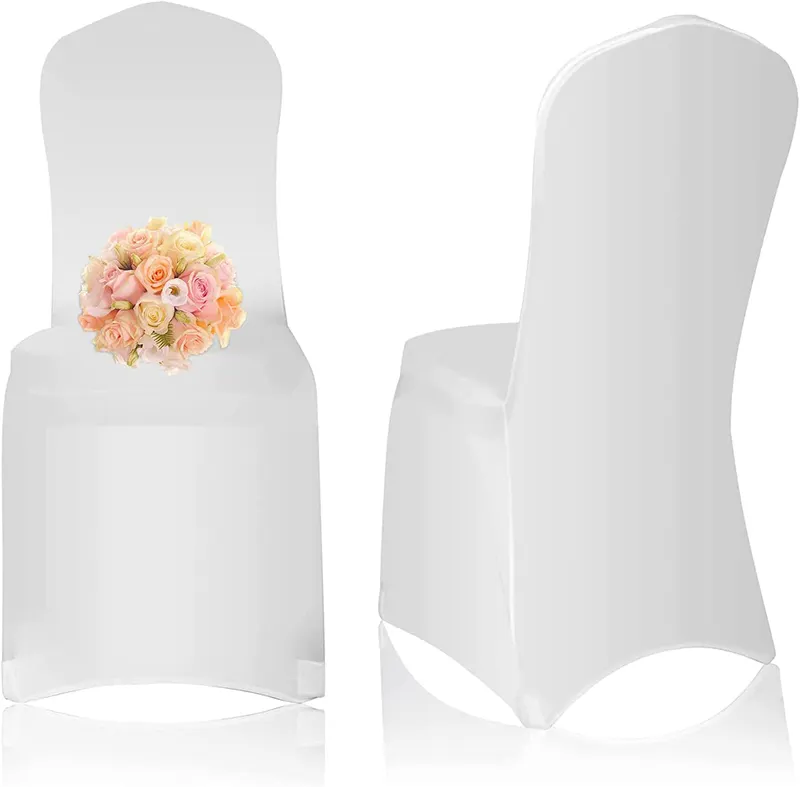 Versand bereit Universal Fitted Stuhl bezug Protector Standard Stuhl Stretch Schon bezüge Hochzeit Stretch Spandex Stuhl hussen