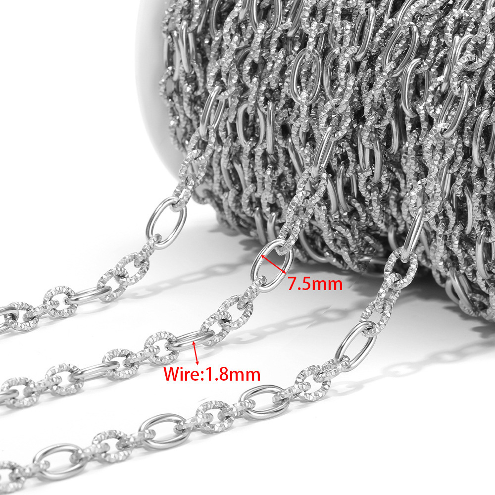 1.8mm wire diameter 7.5mm wide 3:1 batch flower cross chain steel colo