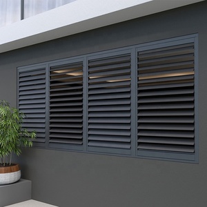 Nordi özel iç plantasyon pencere kepenkleri dikey açılış desen fabrika ile Modern alüminyum alaşımlı panjurlar-oluşturulan - Product Image 1
