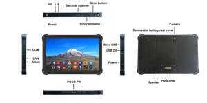 OEM坚固平板电脑10.1英寸四核工业平板电脑6gb 128GB支持Windows扫描仪坚固平板电脑 - Product Image 5
