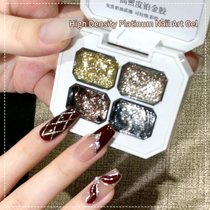ชุดเจลเพ้นท์เล็บแบบเมทัลลิกเจลแบบเพ้นท์เล็บความหนาแน่นสูง4สีโลโก้แบบกำหนดเอง - Product Image 3