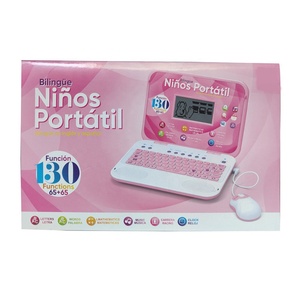 130 Funktionen Kinder Englisch/Spanisch Lernmaschine Spielzeug Pädagogische zweisprachige Sprache Lernen Laptop Computer mit Maus